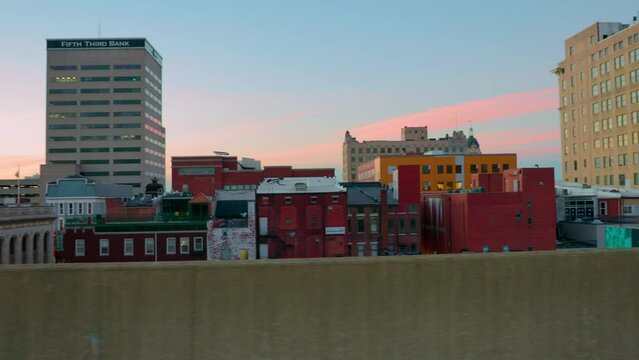 Pink & Blue Sunset Downtown Skyline
