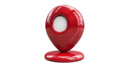 red location icon isolated on a transparent background