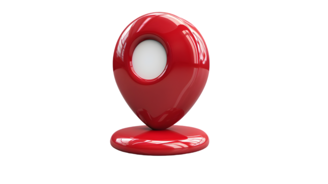 red location icon isolated on a transparent background