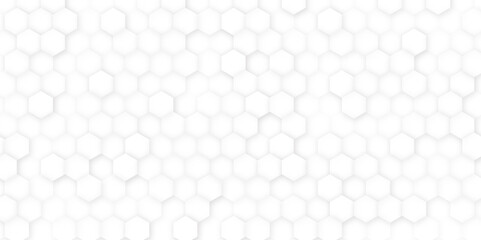 Black and white hexagon honeycomb seamless pattern.
