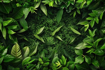 Natural concept, environment and organic products. Green abstract arrow, natural design. Natural design, flyer layout, marketing material, copy space - generative ai