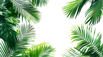 Fototapeta premium tropical nature green palm leaf isolated on a transparent background