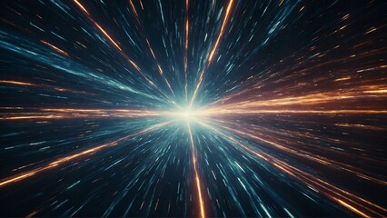 Light speed hyperspace warp background