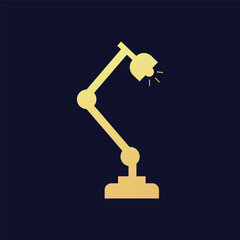 Flat desk lamp icon symbol vector Illustration.