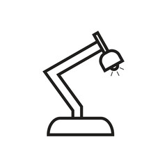 Flat desk lamp icon symbol vector Illustration.