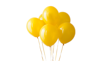 Festive Card with Yellow Balloons on Table isolated on a transparent background
