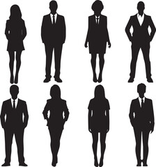 Black Silhouette Person standing on white background	