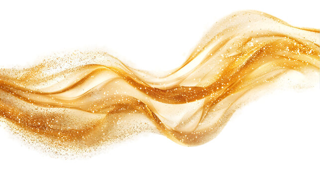 Gold Dust Swirl Elegance isolated on a transparent background