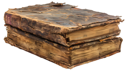 old shabby book isolated on a transparent background