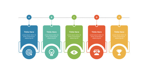 Infographic design 5 steps point or option with icons. Infographic business concept Can be used for info graphics, flow charts, presentations, web sites, banners.