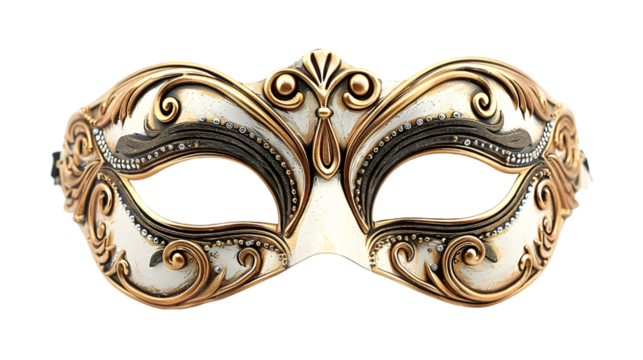 Opera carnival masquerade mask cut out isolated on a transparent background