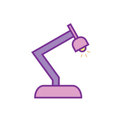 Desk lamp icon flat vector illustration.