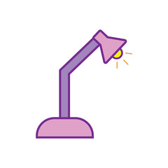 Desk lamp icon flat vector illustration.