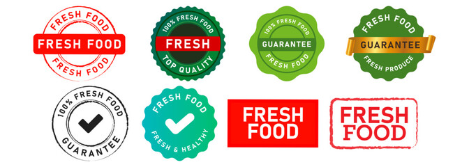 fresh food tamp seal badge label sticker sign for healthy quality produce