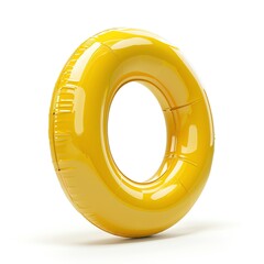 number 1, inflatable effect, plastic, yellow color, oc rendering, super detail, detail, premium feel, front view, on white background