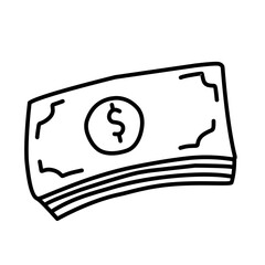 hand drawn money line icon