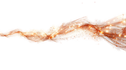 Sparkling Gold Dust Swirl Effect isolated on a transparent background