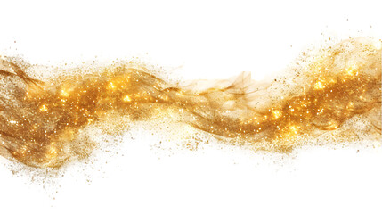 Sparkling Gold Dust Swirl Effect isolated on a transparent background