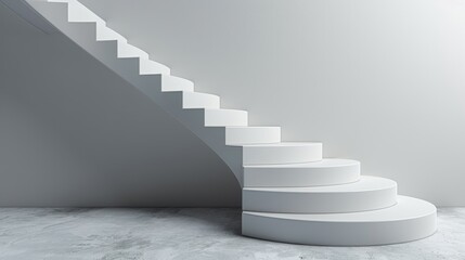 Naklejka premium Detailed Cinema 4D business growth chart, sleek minimalism, soft white gradient, studio lighting, open space, professional look