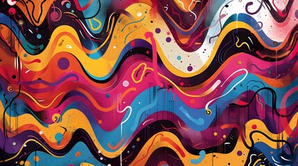 an abstract backdrop illustration with multi-colored design shapes