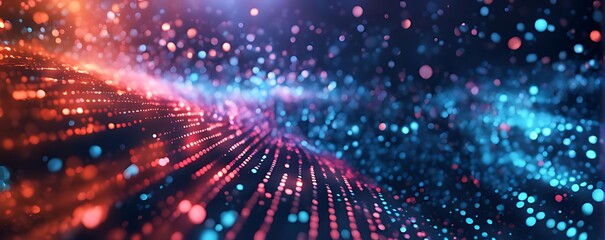 Fototapeta premium Digital background for advanced technological operations, neural networks, AI, data transmission, encryption, digital archives, audio and visual representations, scientific research and etc