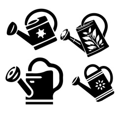 watering can silhouette on white background © Haider