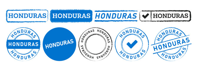 honduras rectangle and circle stamp label sticker sign for country national state geography