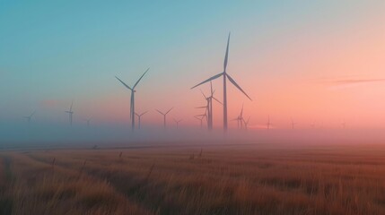 Obraz premium Wind turbine empty background
