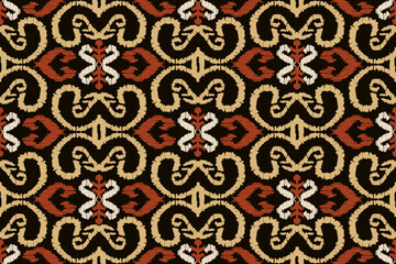 Ethnic Seamless pattern Ikat geometric Indian style.Tribal ethnic vector texture. seamless striped pattern in Aztec style.Indian,Gypsy,African rug. Bohemian.