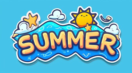 Unique summer sticker for social media and online community