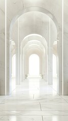 White marble arched hallway