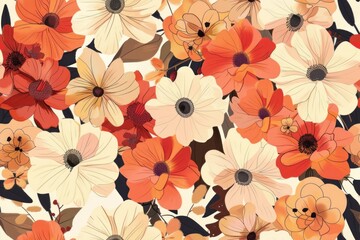 Floral Bliss: Seamless Flower Patterns for Serene and Tranquil Designs