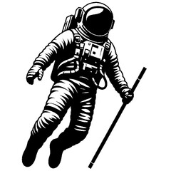 The silhouette of an astronaut is floating © Breck