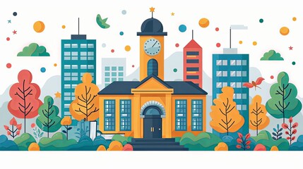 Naklejka premium Education. Vector illustration for graphic and web design, business presentation, marketing and print material. Back to school