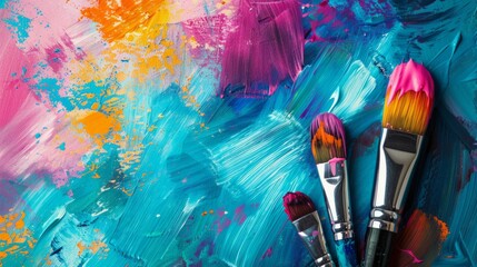 Obraz premium National creativity day concept. Art, abstract, and beautiful colour background
