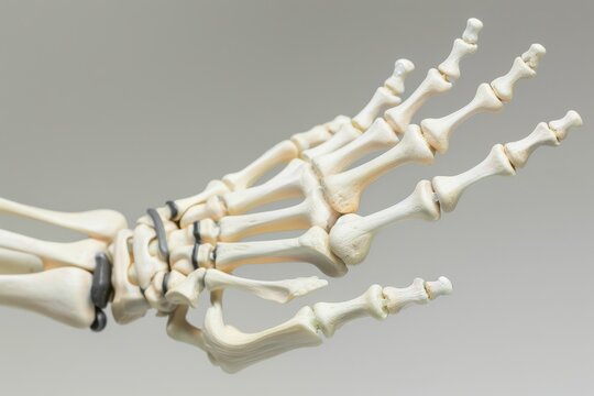 Close-up of skeletal structure in a human hand, super realistic