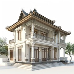 Obraz premium 3d rendering of classic house on white background