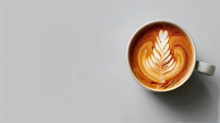 Coffee Cup With Leaf Design