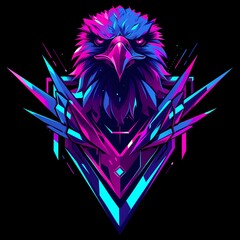 Eagle or hawk characters mascot guard concept illustration for e-sport gamer t-shirt, vector logo style, on isolated background