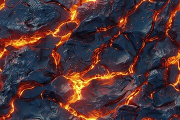 Seamless Lava Texture Patterns with Realistic Variation