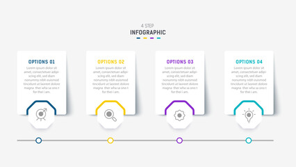 Four Step Infographic element design Vector template for presentation. process diagram and presentations step, workflow layout, banner, flow chart, info graphic vector illustration.