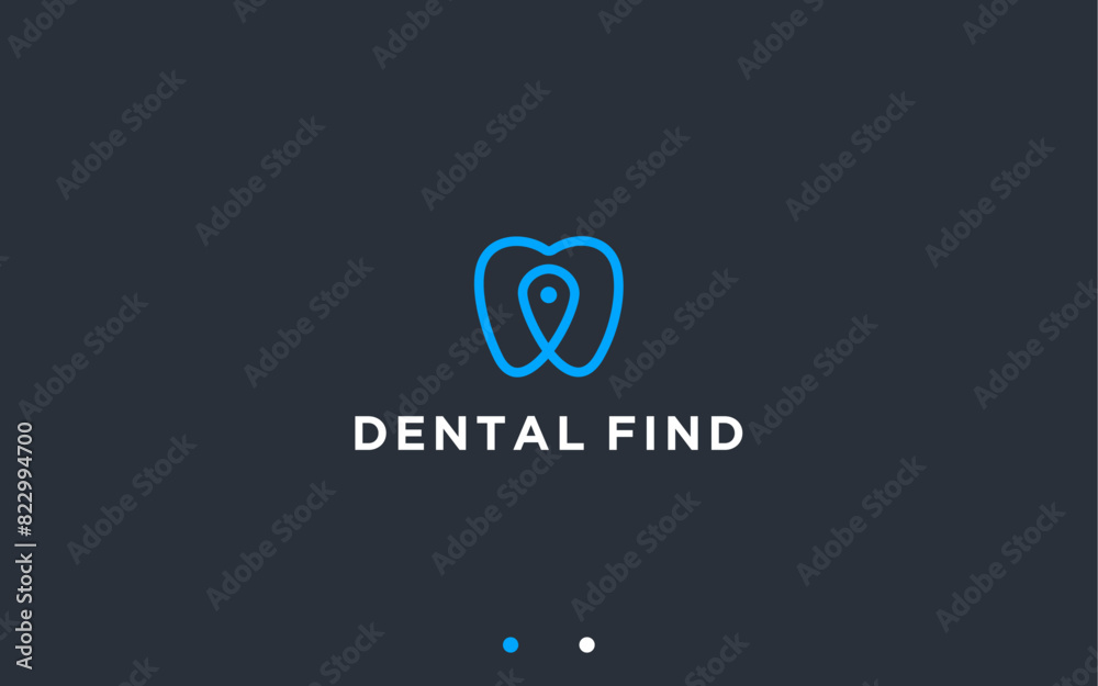 Sticker dental location logo design vector silhouette illustration