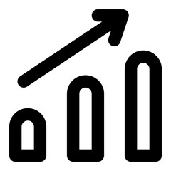 growth chart line icon ui for website and smartphone application
