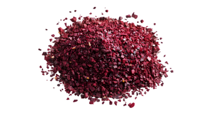 Ground sumac spice, pile isolated on a transparent background