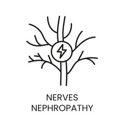 Nerves, neuropathy vector line icon with editable stroke