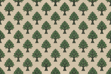 simple seamless tree Icon pattern.