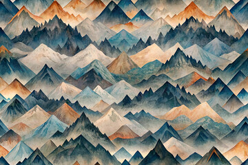 seamless abstract mountains pattern