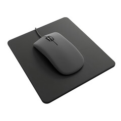 Computer Mouse on Mouse Pad Isolated on Transparent Background, Graphic Resource