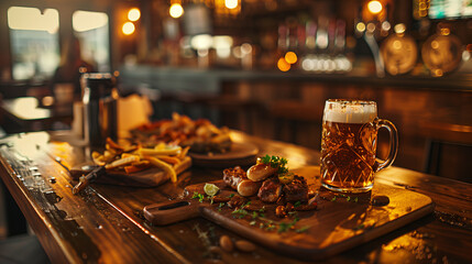 delicious food and beer, food photography