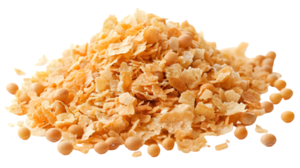 Soy flakes, soybean isolated on a transparent background
